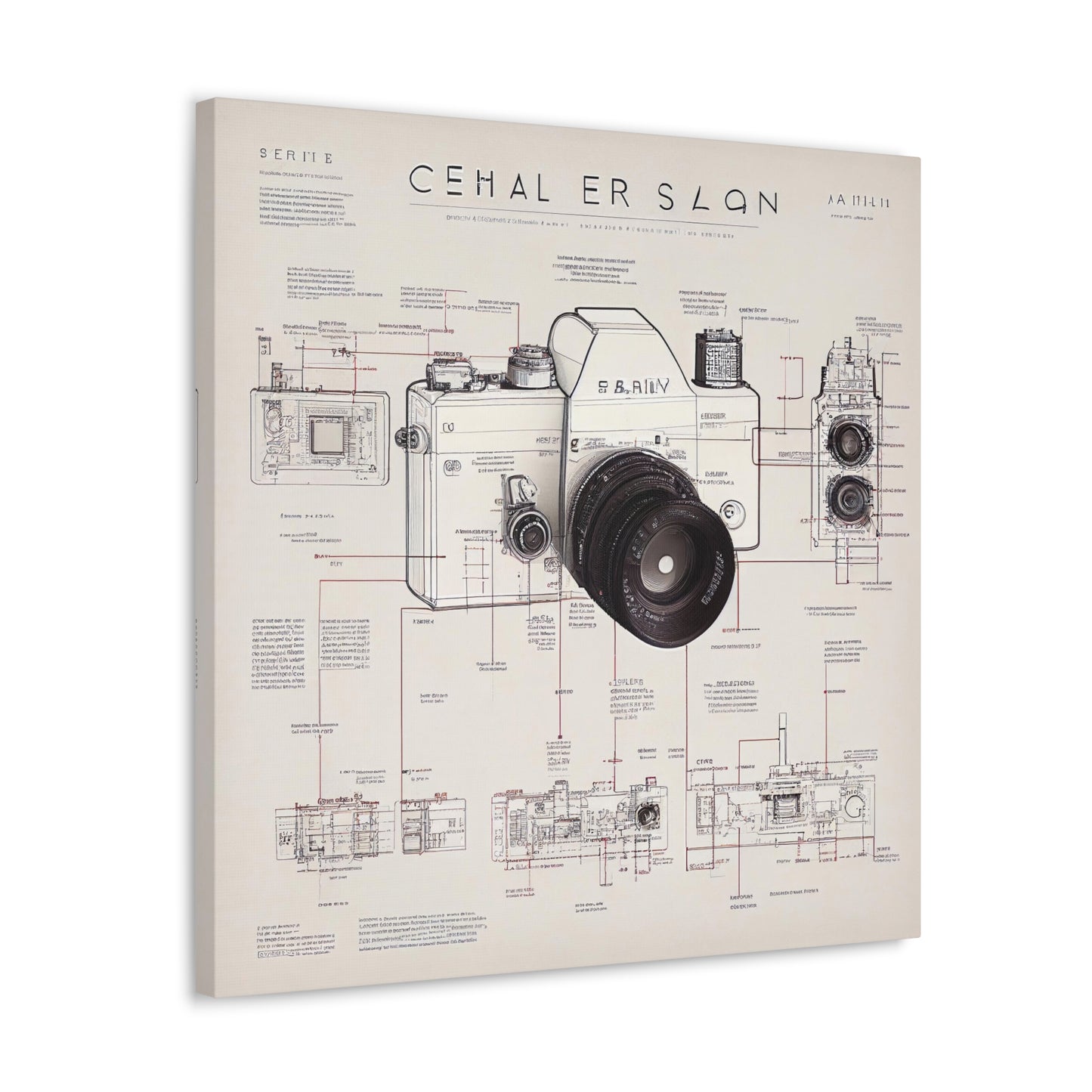 fə-ˈtä-grə-fər | Camera Aperture Technical Schematics | Canvas Gallery Wraps | AI Design Concepts | Version 17
