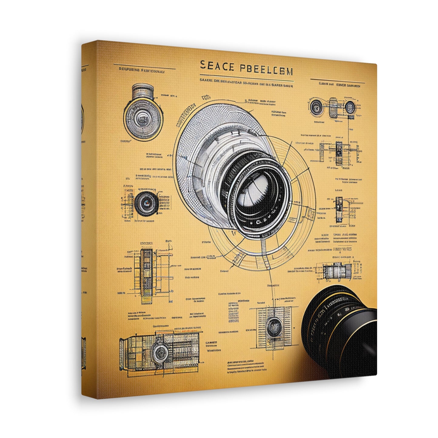 fə-ˈtä-grə-fər | Camera Aperture Technical Schematics | Canvas Gallery Wraps | AI Design Concepts | Version 2