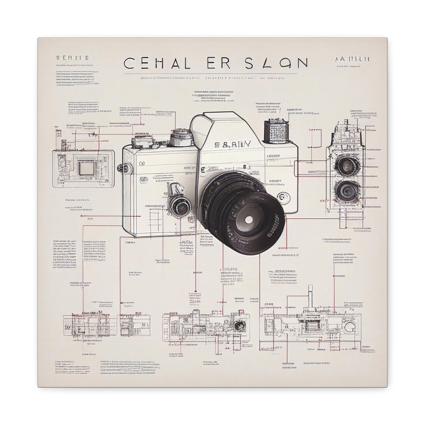 fə-ˈtä-grə-fər | Camera Aperture Technical Schematics | Canvas Gallery Wraps | AI Design Concepts | Version 17