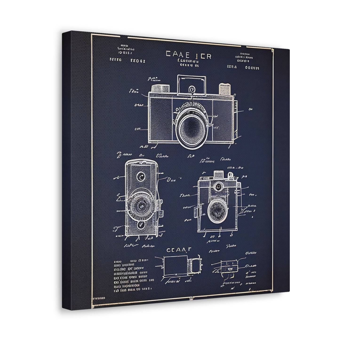 fə-ˈtä-grə-fər | Camera Aperture Technical Schematics | Canvas Gallery Wraps | AI Design Concepts | Version 11