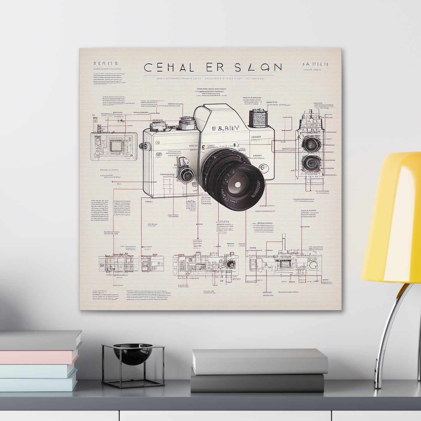 fə-ˈtä-grə-fər | Camera Aperture Technical Schematics | Canvas Gallery Wraps | AI Design Concepts | Version 17