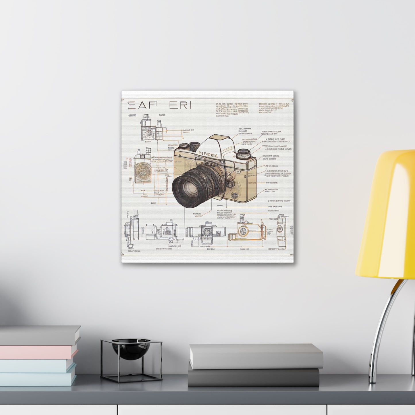 fə-ˈtä-grə-fər | Camera Aperture Technical Schematics | Canvas Gallery Wraps | AI Design Concepts | Version 12
