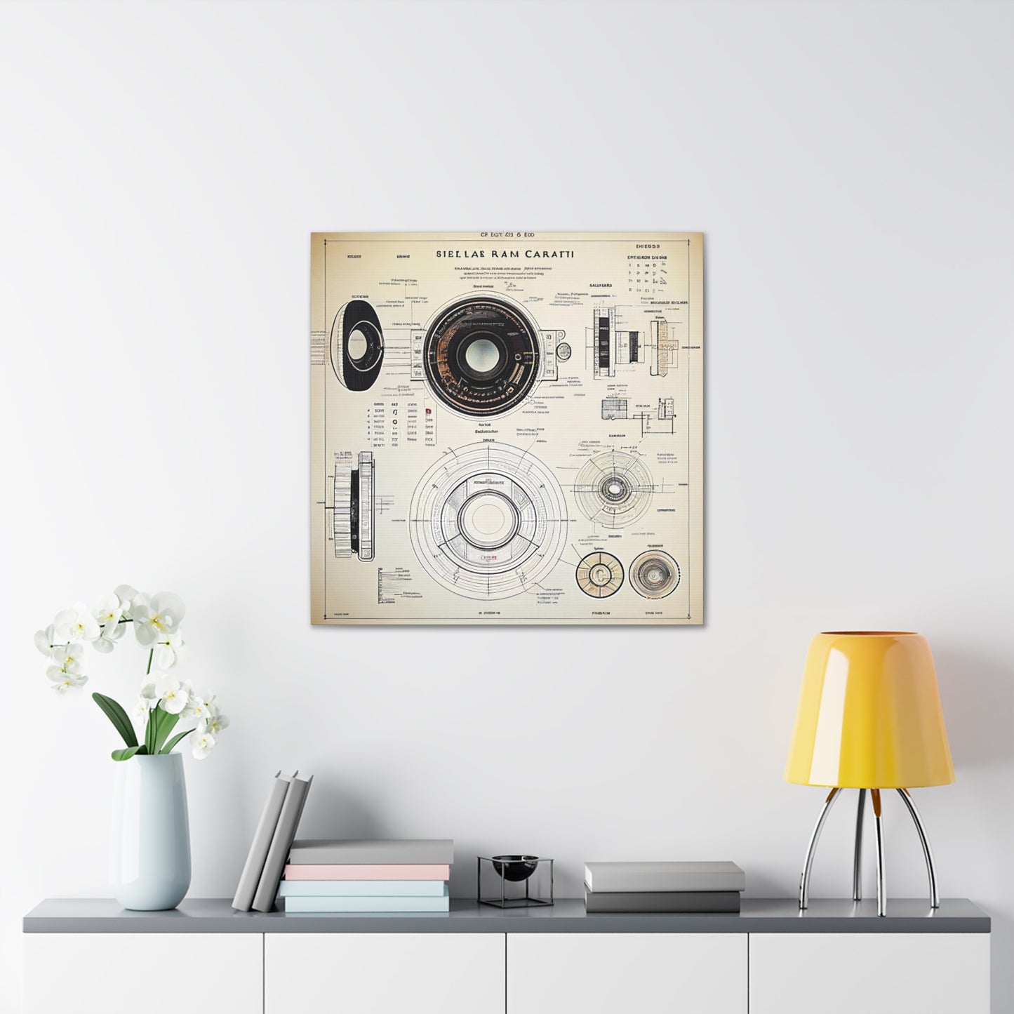 fə-ˈtä-grə-fər | Camera Aperture Technical Schematics | Canvas Gallery Wraps | AI Design Concepts | Version 13