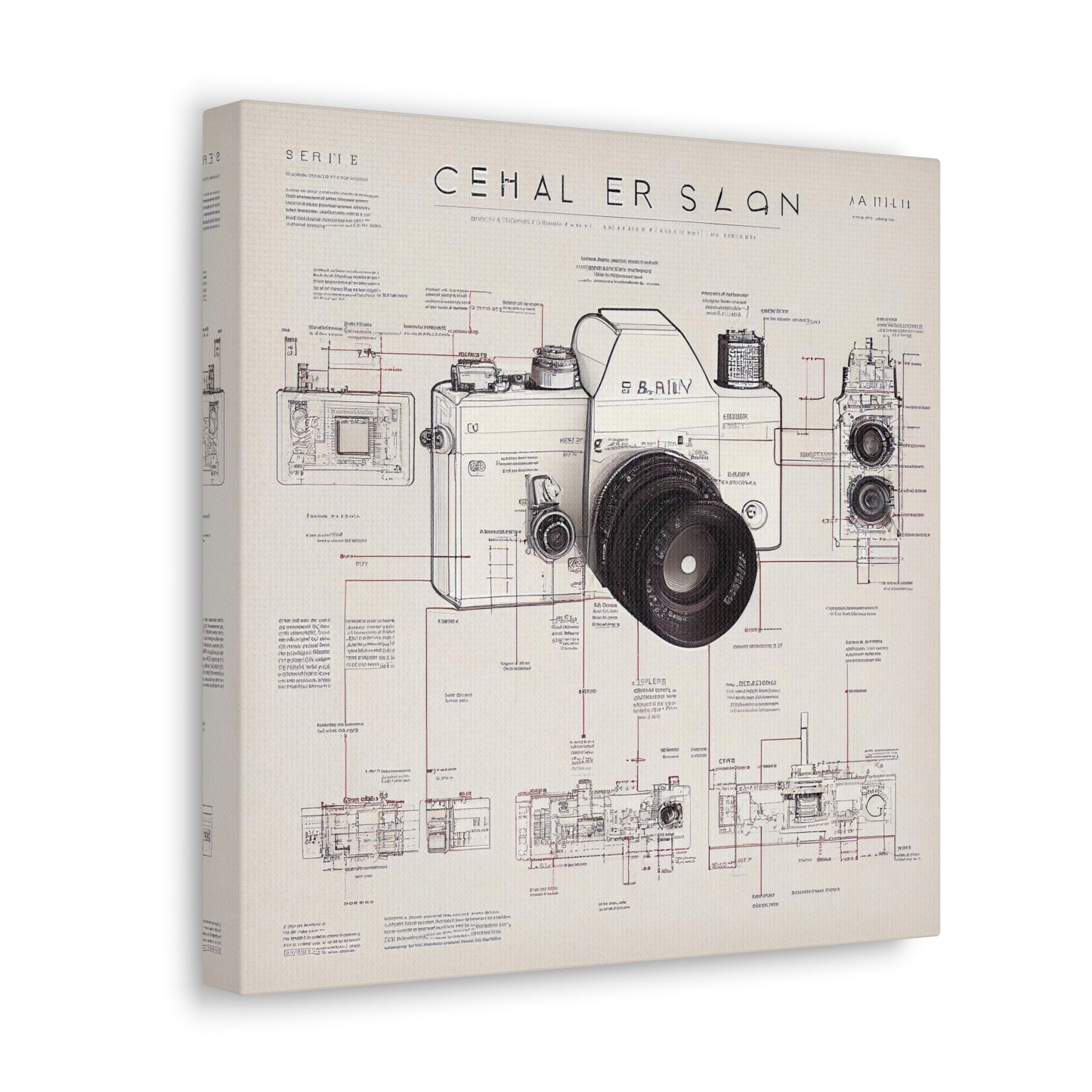 fə-ˈtä-grə-fər | Camera Aperture Technical Schematics | Canvas Gallery Wraps | AI Design Concepts | Version 17
