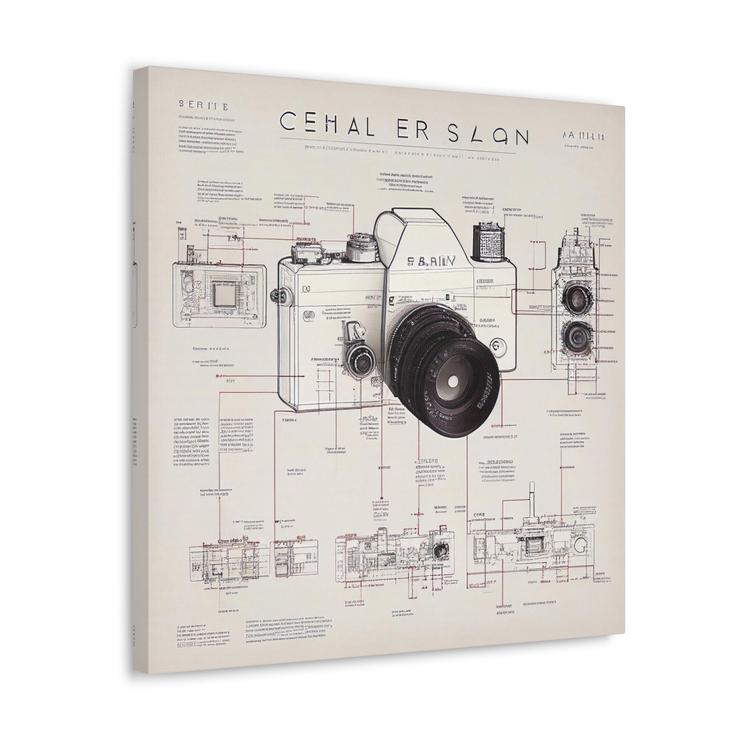 fə-ˈtä-grə-fər | Camera Aperture Technical Schematics | Canvas Gallery Wraps | AI Design Concepts | Version 17