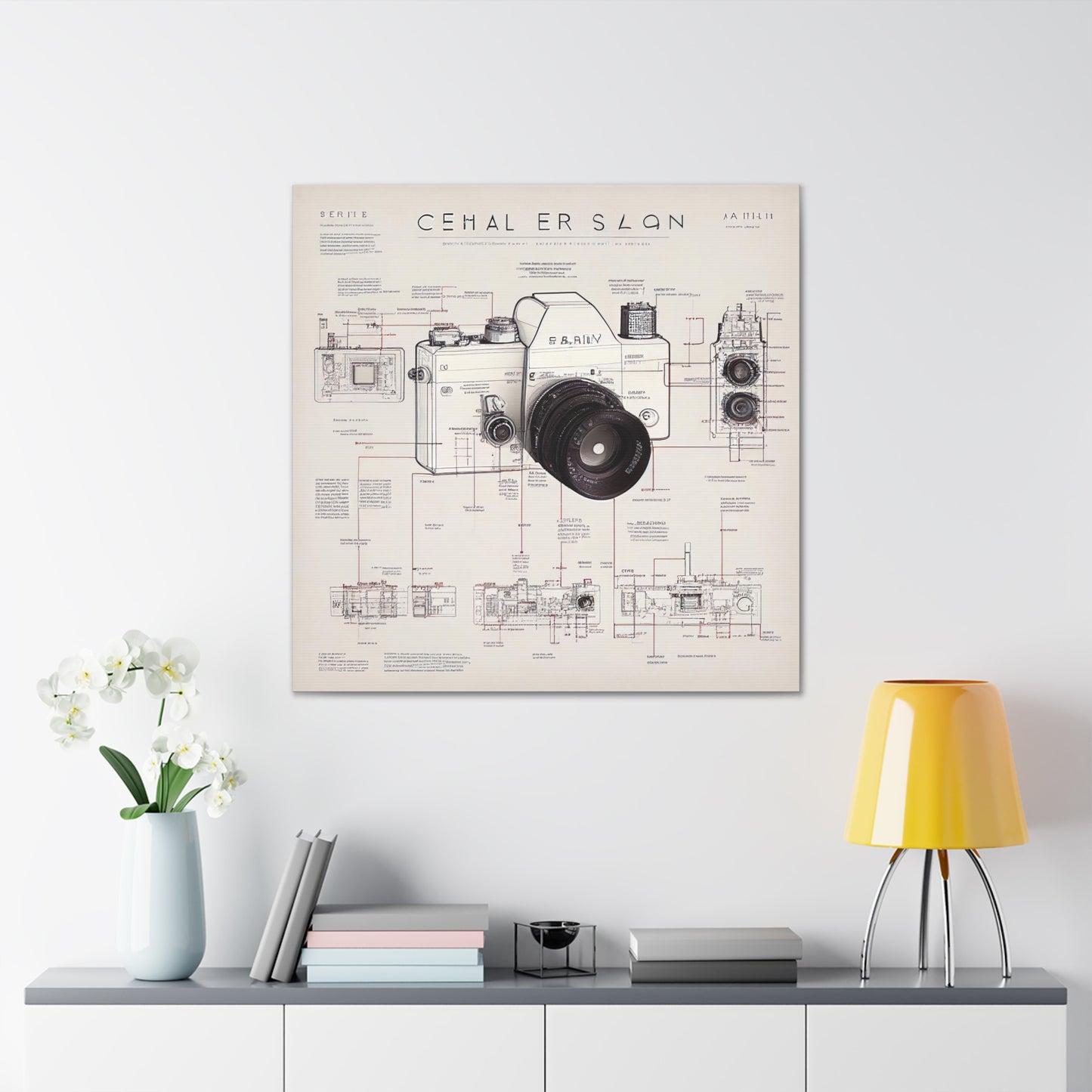 fə-ˈtä-grə-fər | Camera Aperture Technical Schematics | Canvas Gallery Wraps | AI Design Concepts | Version 17