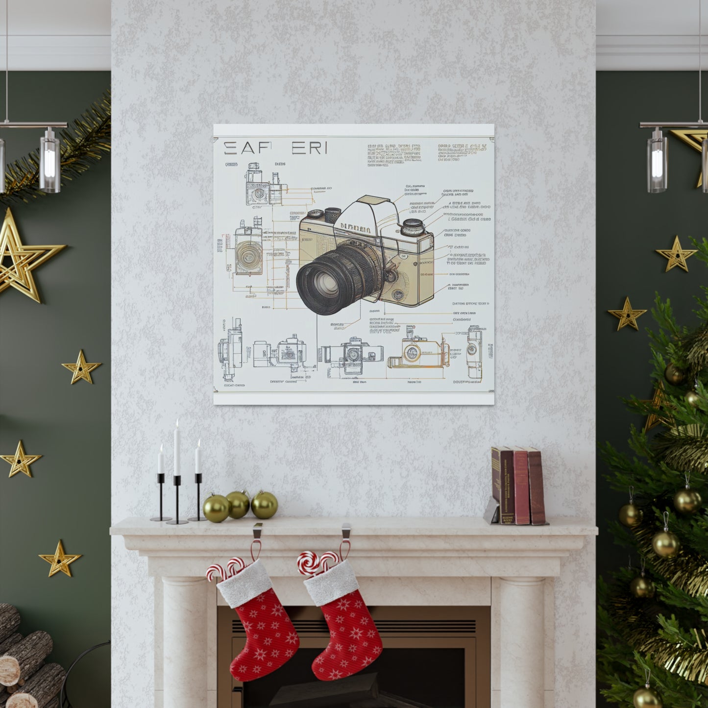 fə-ˈtä-grə-fər | Camera Aperture Technical Schematics | Canvas Gallery Wraps | AI Design Concepts | Version 12