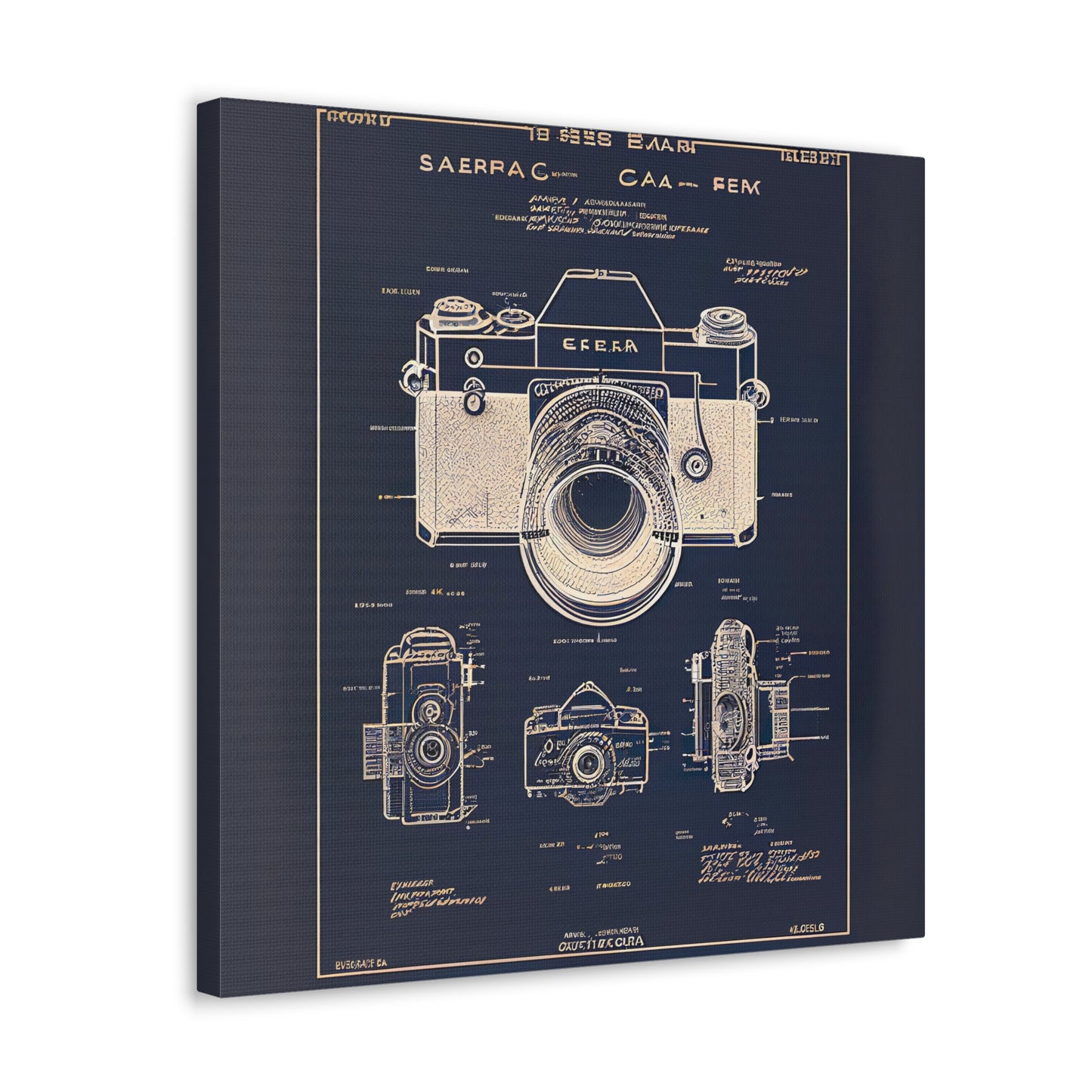 fə-ˈtä-grə-fər | Camera Aperture Technical Schematics | Canvas Gallery Wraps | AI Design Concepts | Version 5