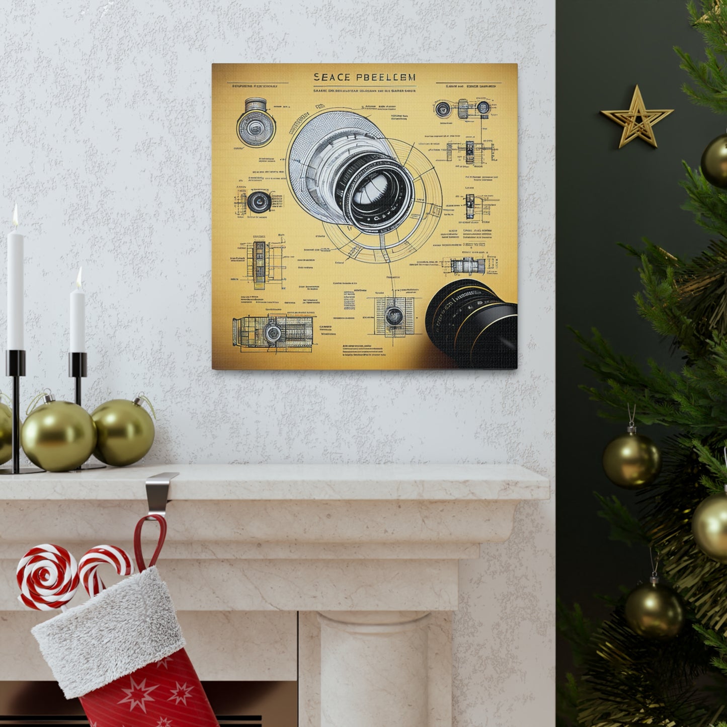 fə-ˈtä-grə-fər | Camera Aperture Technical Schematics | Canvas Gallery Wraps | AI Design Concepts | Version 2