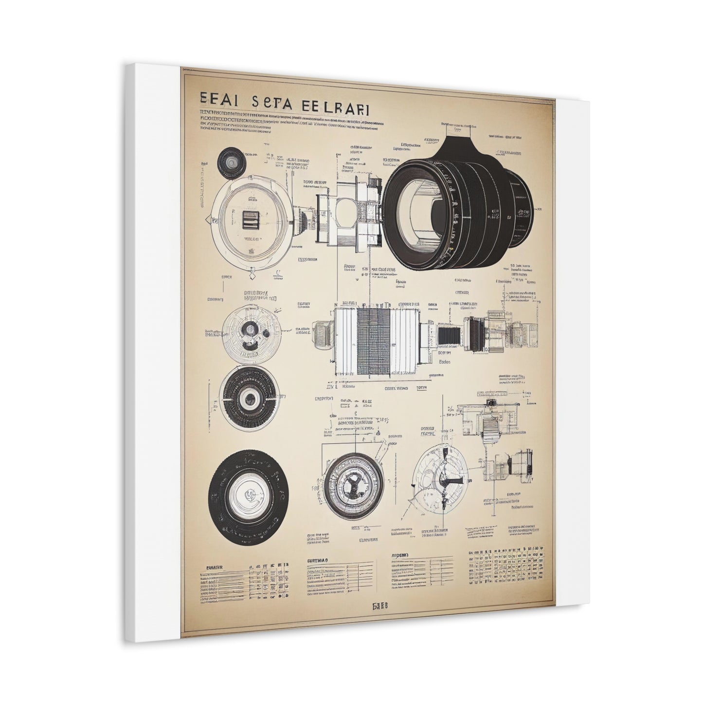 fə-ˈtä-grə-fər | Camera Aperture Technical Schematics | Canvas Gallery Wraps | AI Design Concepts | Version 4