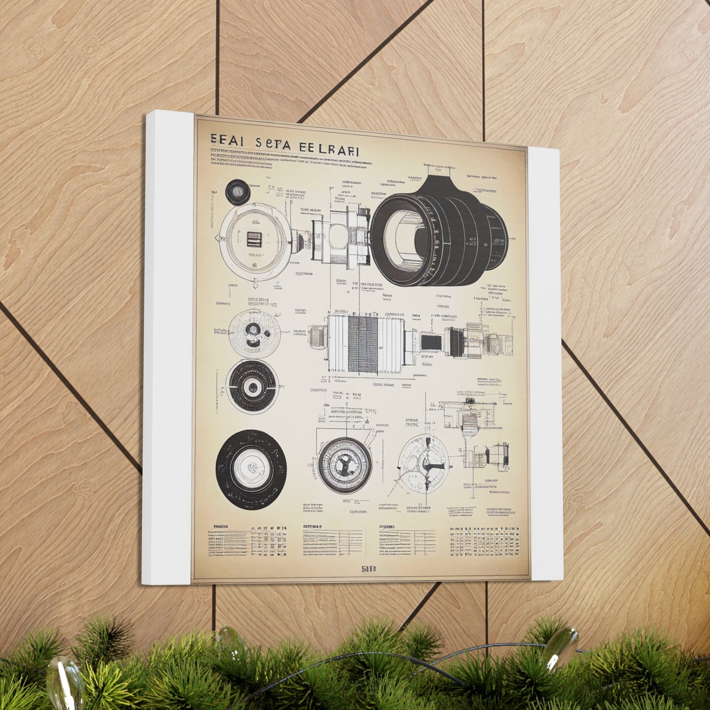 fə-ˈtä-grə-fər | Camera Aperture Technical Schematics | Canvas Gallery Wraps | AI Design Concepts | Version 4