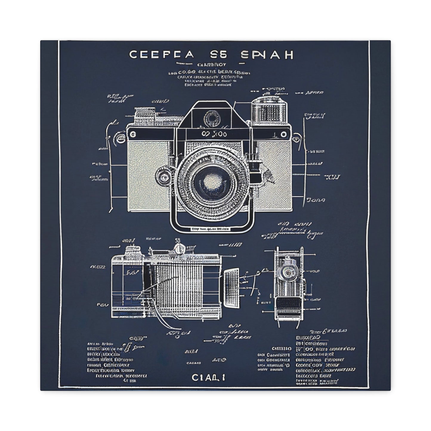 fə-ˈtä-grə-fər | Camera Aperture Technical Schematics | Canvas Gallery Wraps | AI Design Concepts | Version 10