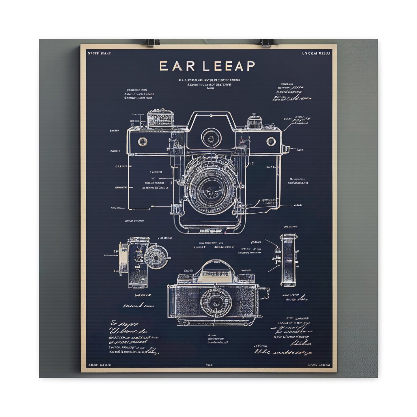 fə-ˈtä-grə-fər | Camera Aperture Technical Schematics | Canvas Gallery Wraps | AI Design Concepts | Version 7