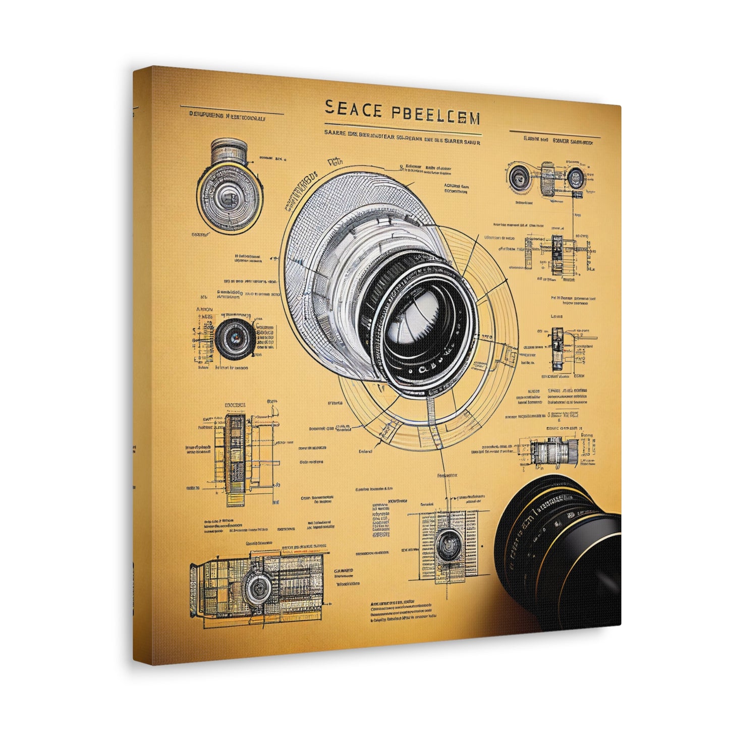 fə-ˈtä-grə-fər | Camera Aperture Technical Schematics | Canvas Gallery Wraps | AI Design Concepts | Version 2