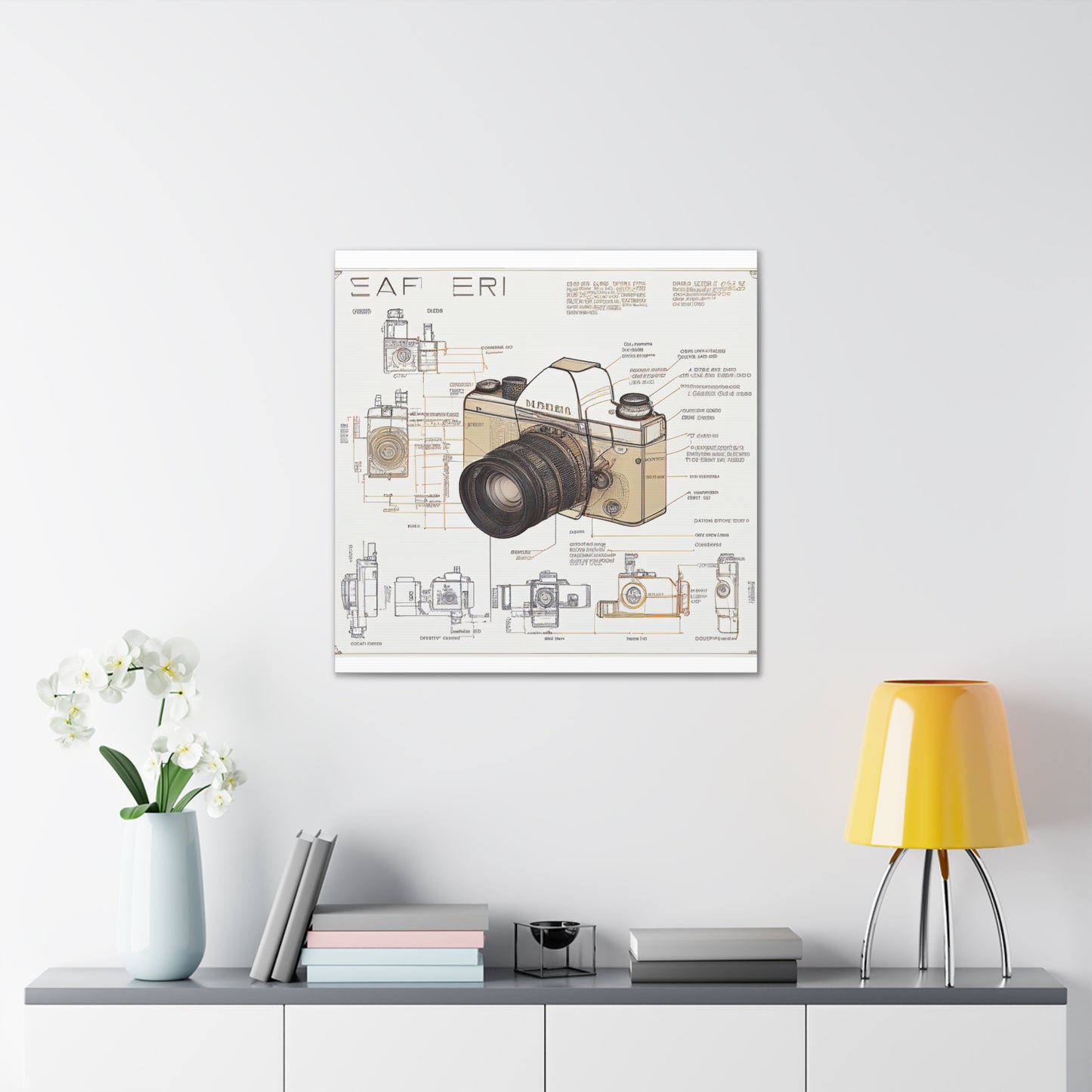 fə-ˈtä-grə-fər | Camera Aperture Technical Schematics | Canvas Gallery Wraps | AI Design Concepts | Version 12