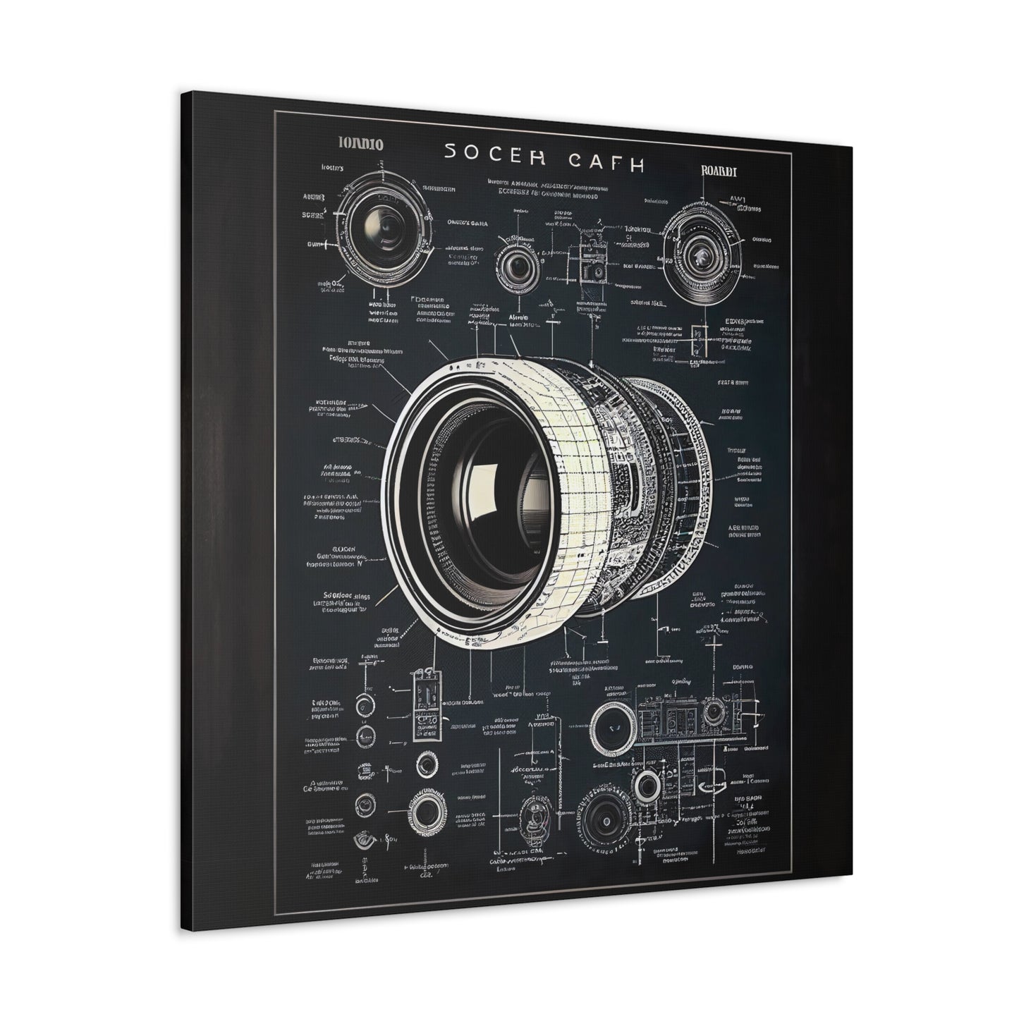 fə-ˈtä-grə-fər | Camera Aperture Technical Schematics | Canvas Gallery Wraps | AI Design Concepts | Version 16