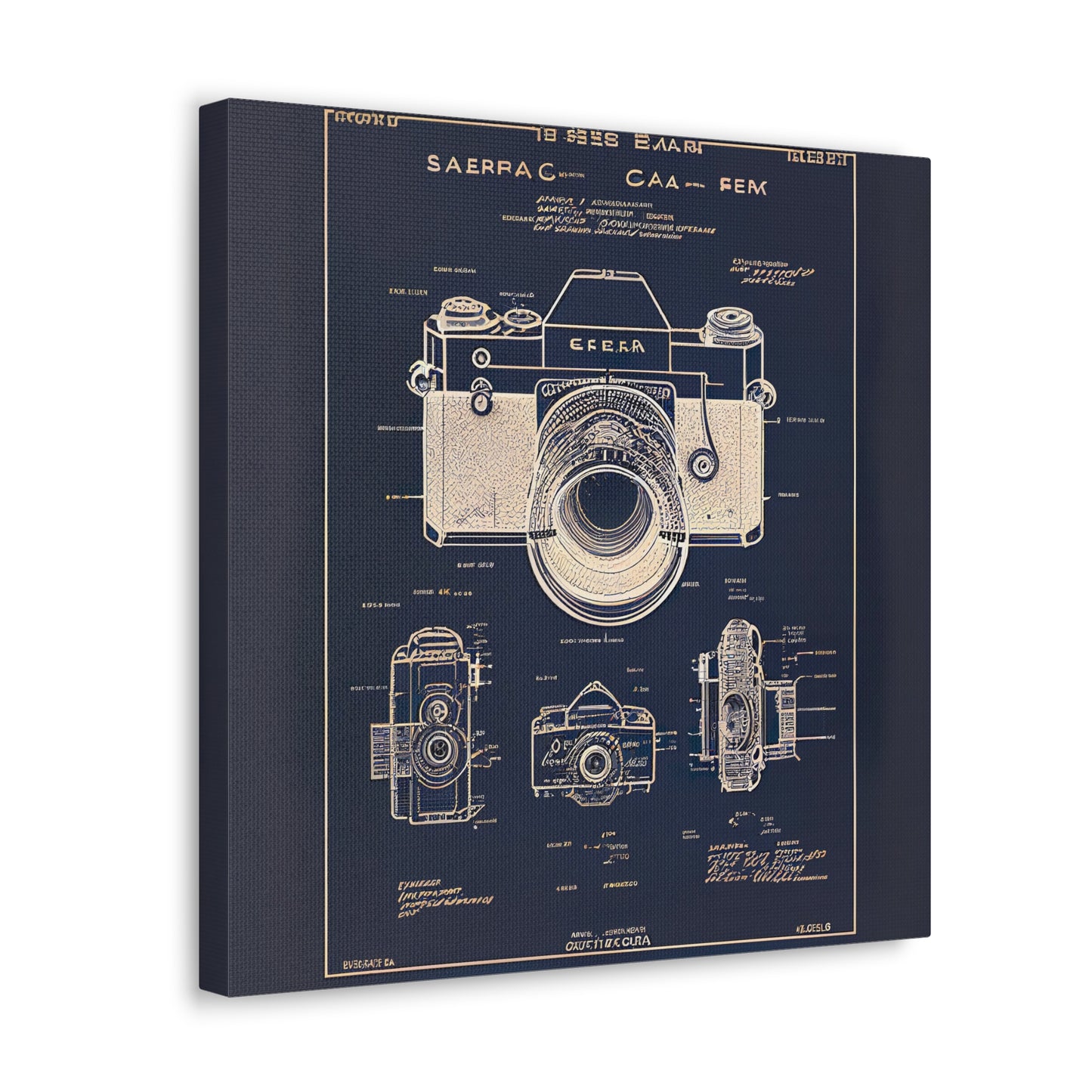 fə-ˈtä-grə-fər | Camera Aperture Technical Schematics | Canvas Gallery Wraps | AI Design Concepts | Version 5