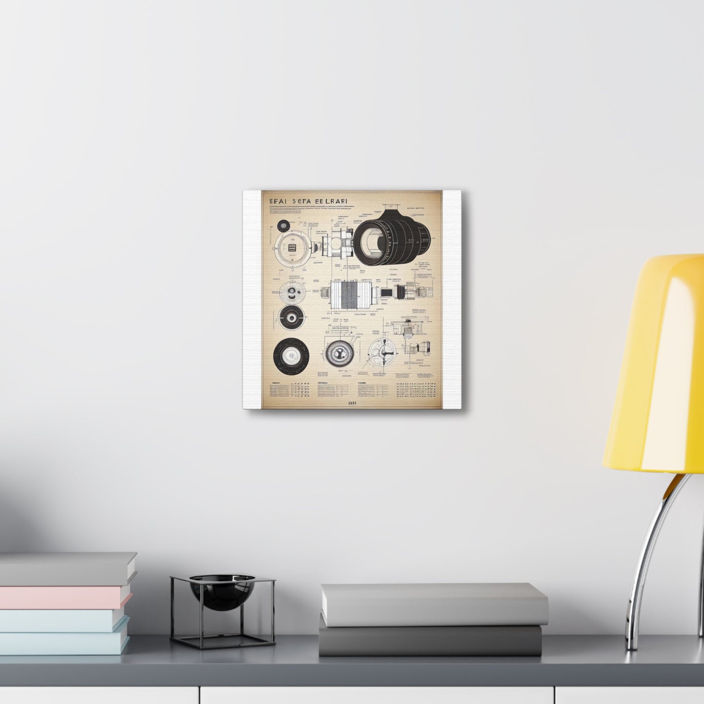 fə-ˈtä-grə-fər | Camera Aperture Technical Schematics | Canvas Gallery Wraps | AI Design Concepts | Version 4