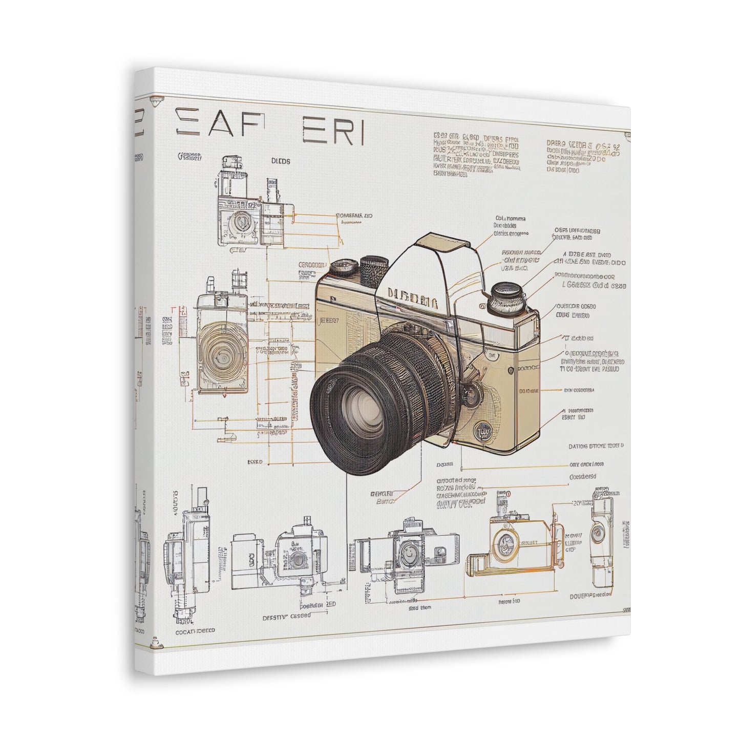 fə-ˈtä-grə-fər | Camera Aperture Technical Schematics | Canvas Gallery Wraps | AI Design Concepts | Version 12