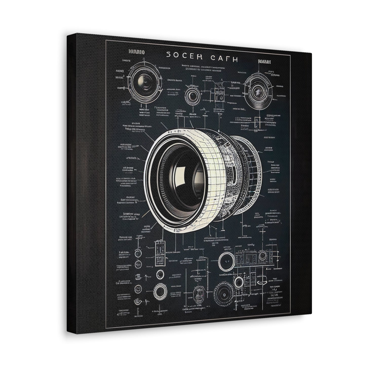 fə-ˈtä-grə-fər | Camera Aperture Technical Schematics | Canvas Gallery Wraps | AI Design Concepts | Version 16