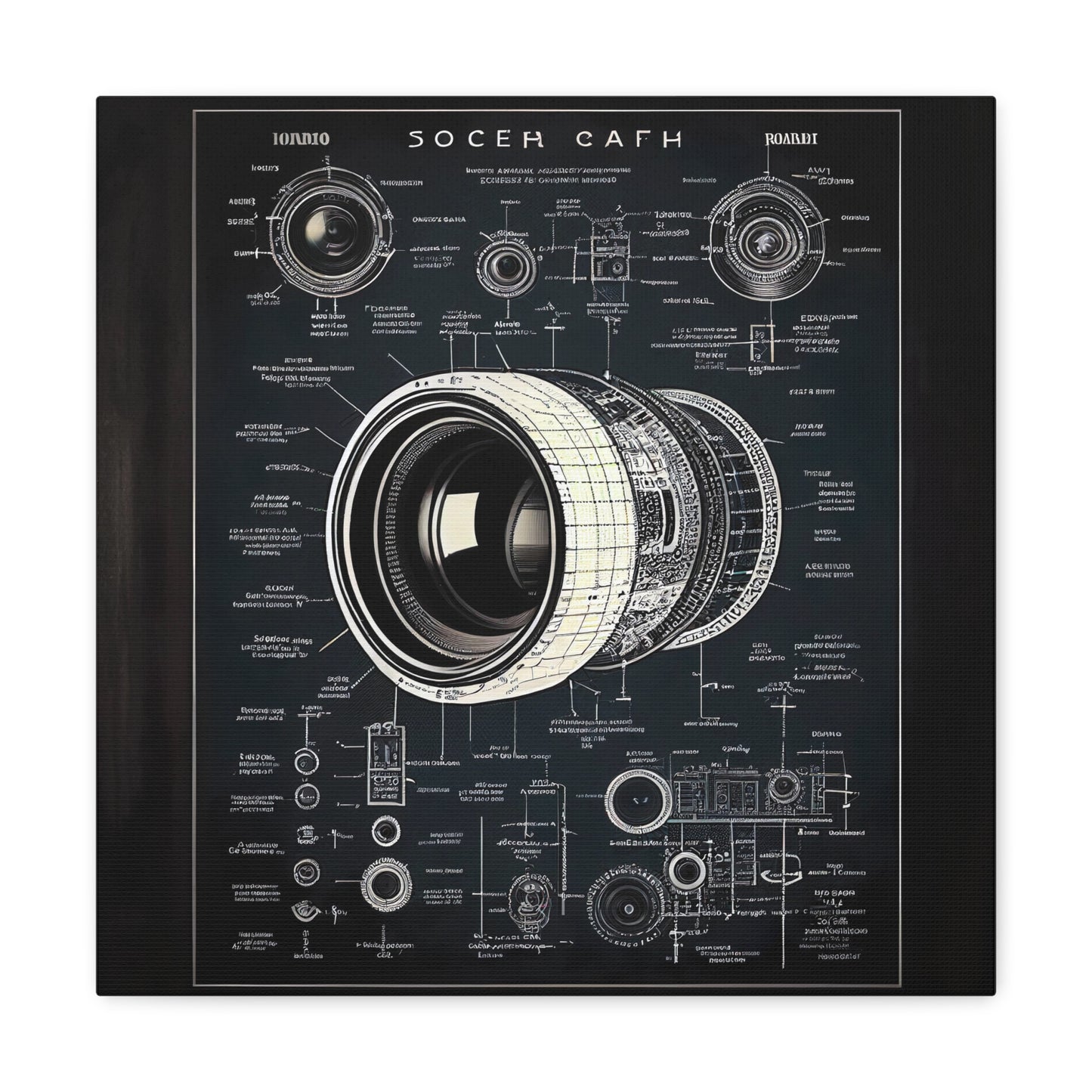 fə-ˈtä-grə-fər | Camera Aperture Technical Schematics | Canvas Gallery Wraps | AI Design Concepts | Version 16