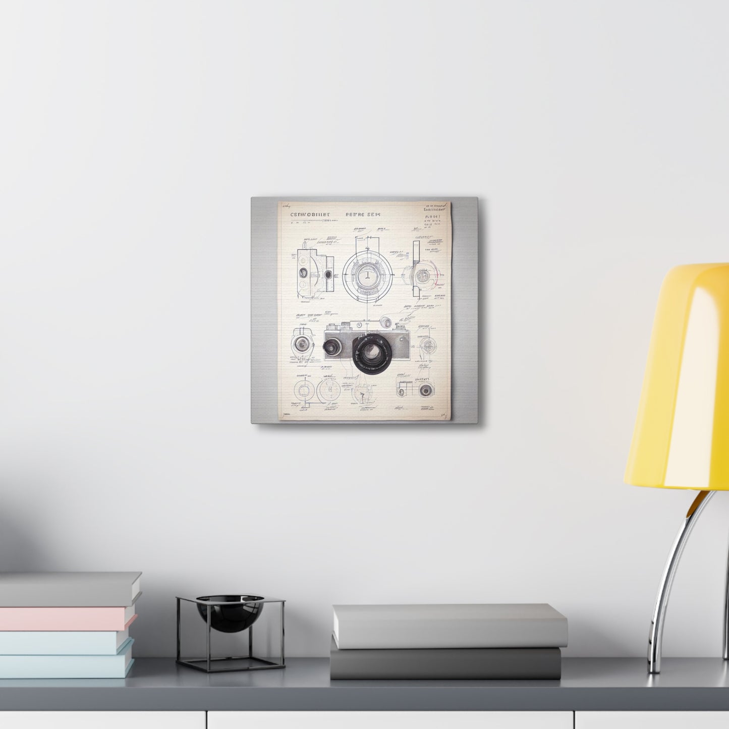 fə-ˈtä-grə-fər | Camera Aperture Technical Schematics | Canvas Gallery Wraps | AI Design Concepts | Version 3