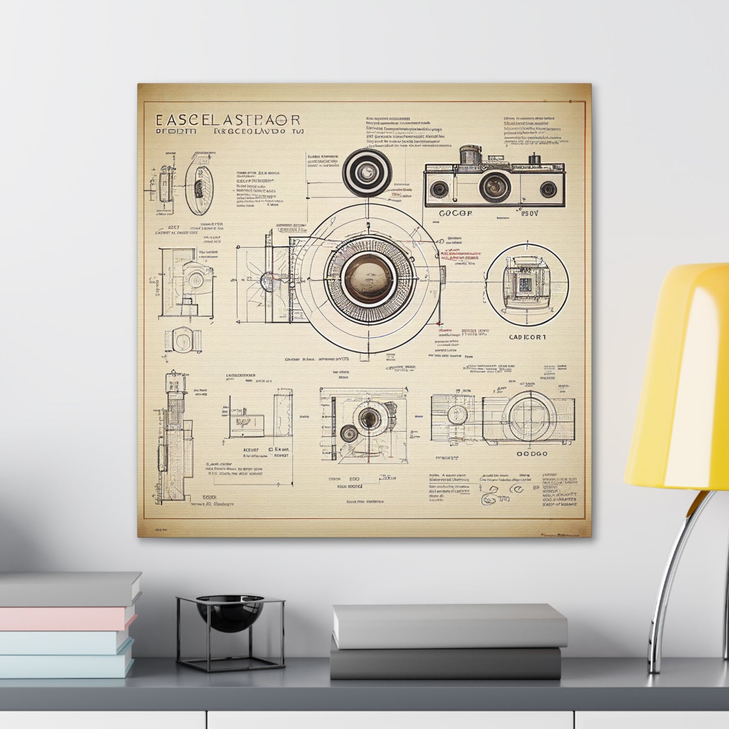fə-ˈtä-grə-fər | Camera Aperture Technical Schematics | Canvas Gallery Wraps | AI Design Concepts | Version 1