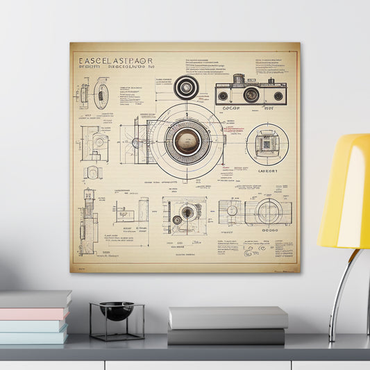 fə-ˈtä-grə-fər | Camera Aperture Technical Schematics | Canvas Gallery Wraps | AI Design Concepts | Version 1