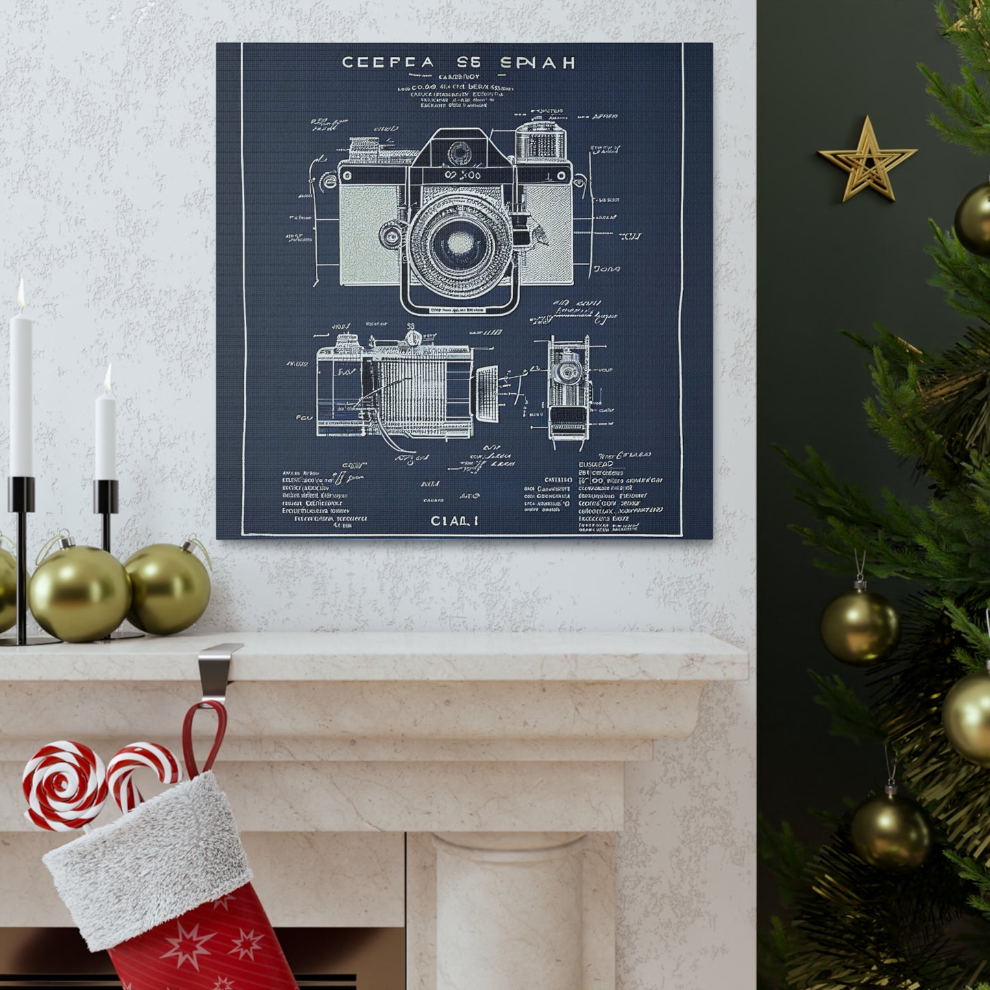 fə-ˈtä-grə-fər | Camera Aperture Technical Schematics | Canvas Gallery Wraps | AI Design Concepts | Version 10