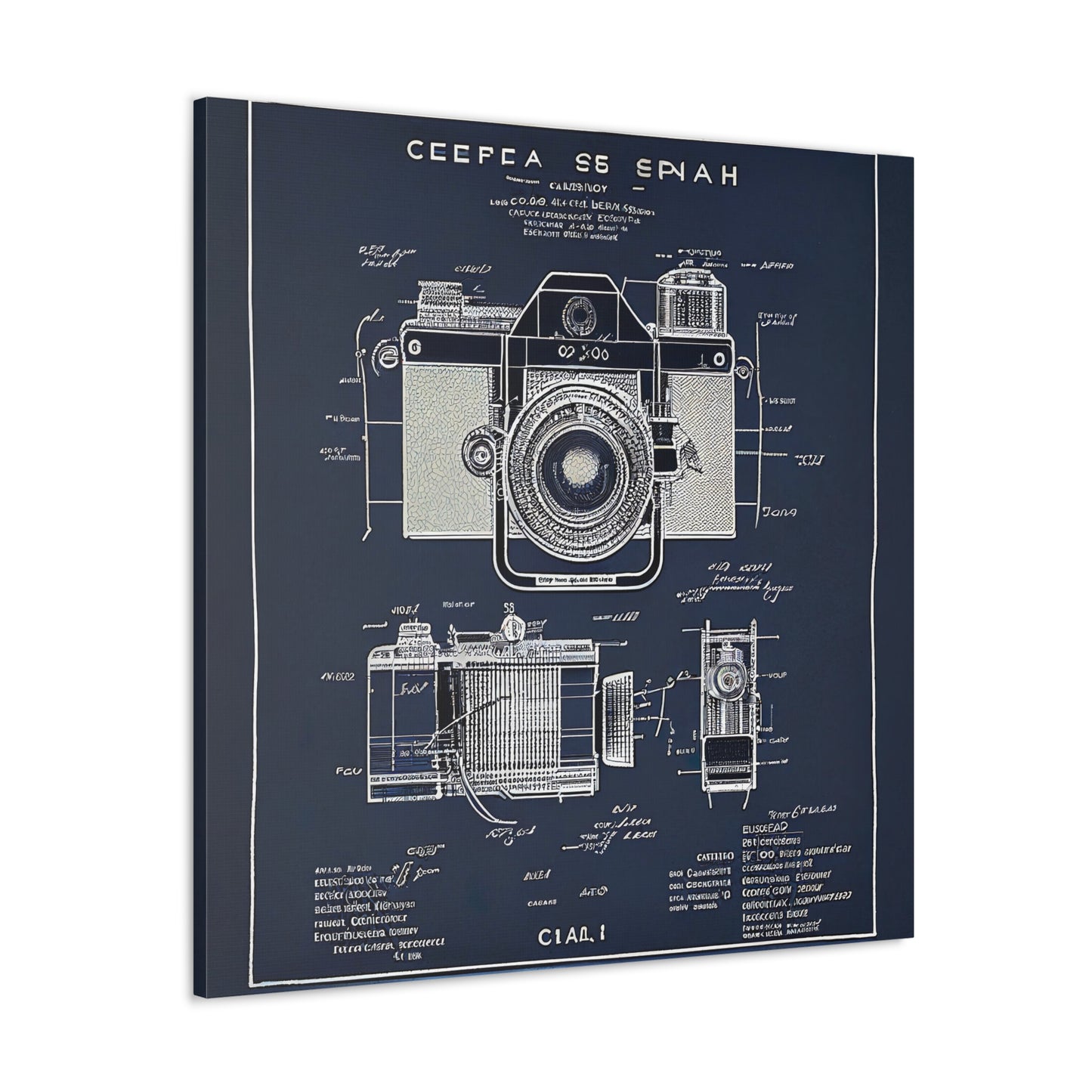 fə-ˈtä-grə-fər | Camera Aperture Technical Schematics | Canvas Gallery Wraps | AI Design Concepts | Version 10