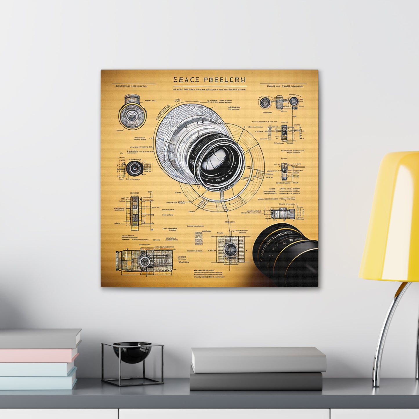 fə-ˈtä-grə-fər | Camera Aperture Technical Schematics | Canvas Gallery Wraps | AI Design Concepts | Version 2