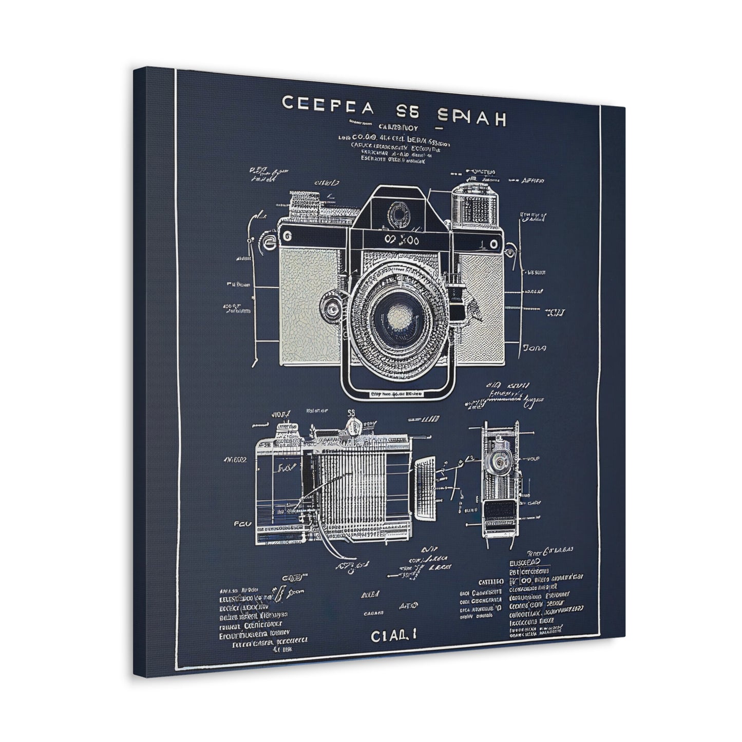 fə-ˈtä-grə-fər | Camera Aperture Technical Schematics | Canvas Gallery Wraps | AI Design Concepts | Version 10