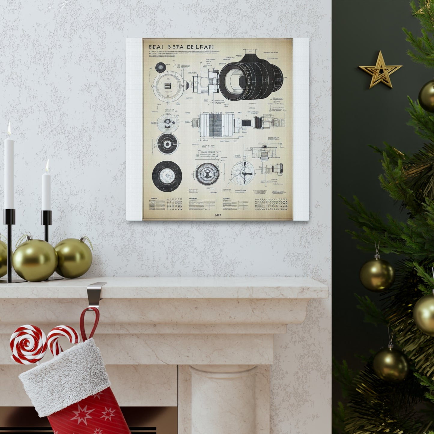 fə-ˈtä-grə-fər | Camera Aperture Technical Schematics | Canvas Gallery Wraps | AI Design Concepts | Version 4