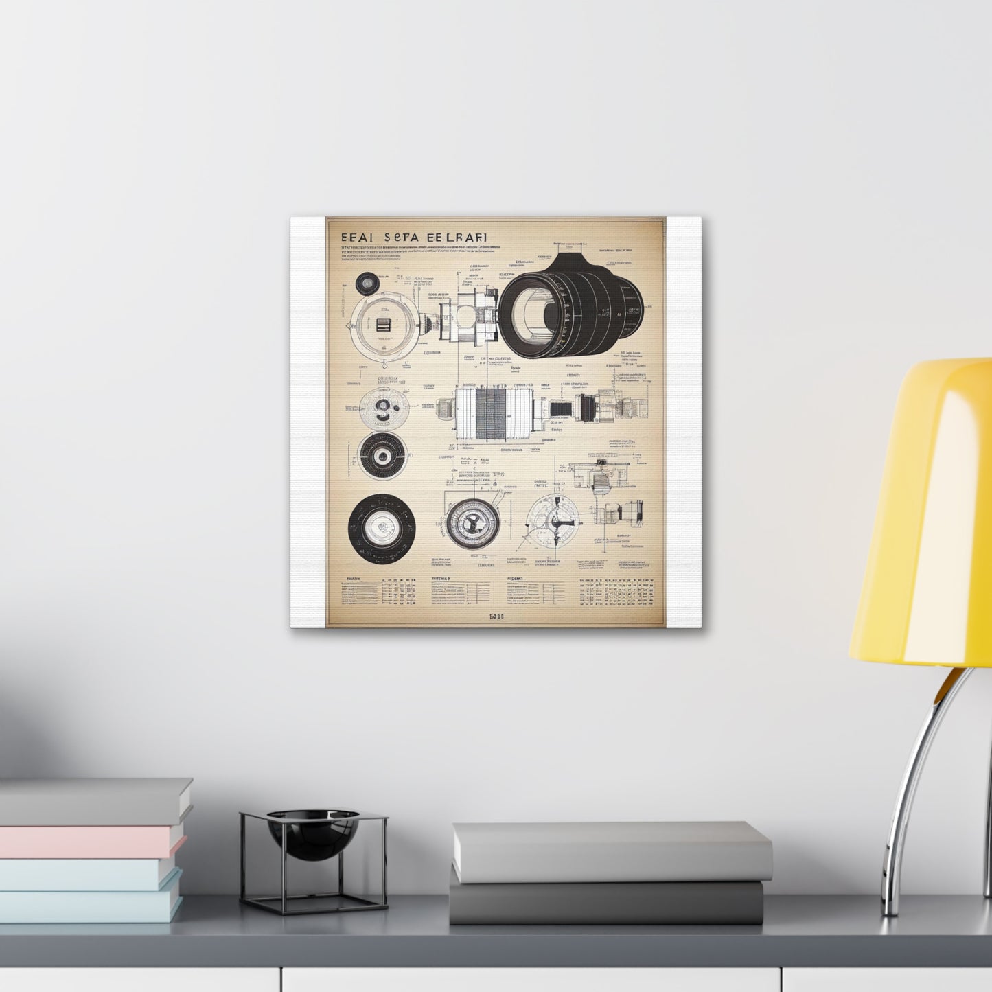 fə-ˈtä-grə-fər | Camera Aperture Technical Schematics | Canvas Gallery Wraps | AI Design Concepts | Version 4