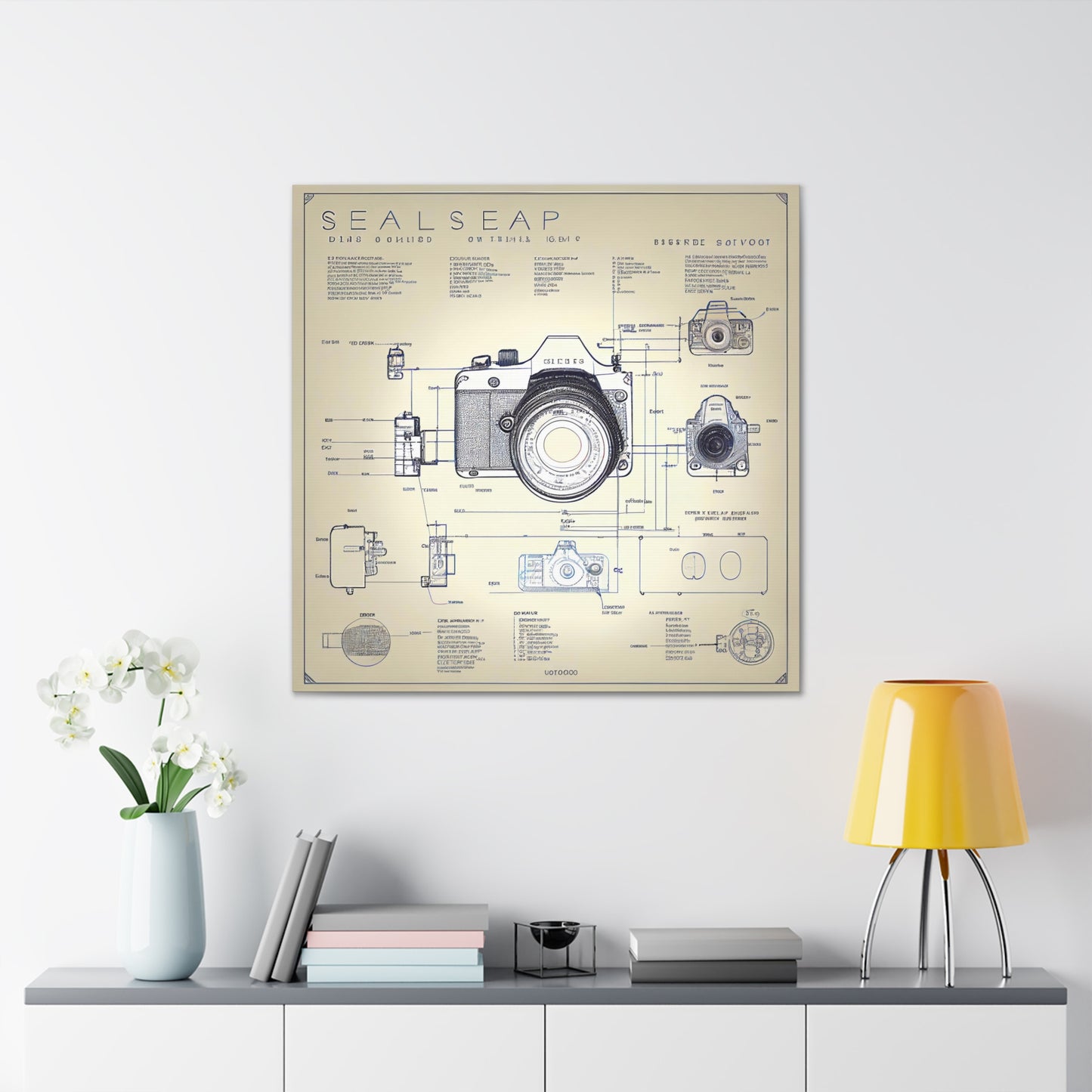 fə-ˈtä-grə-fər | Camera Aperture Technical Schematics | Canvas Gallery Wraps | AI Design Concepts | Version 6