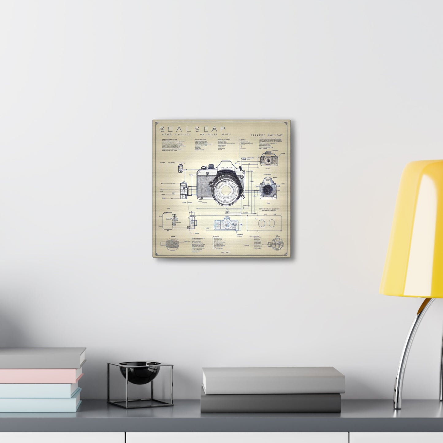 fə-ˈtä-grə-fər | Camera Aperture Technical Schematics | Canvas Gallery Wraps | AI Design Concepts | Version 6