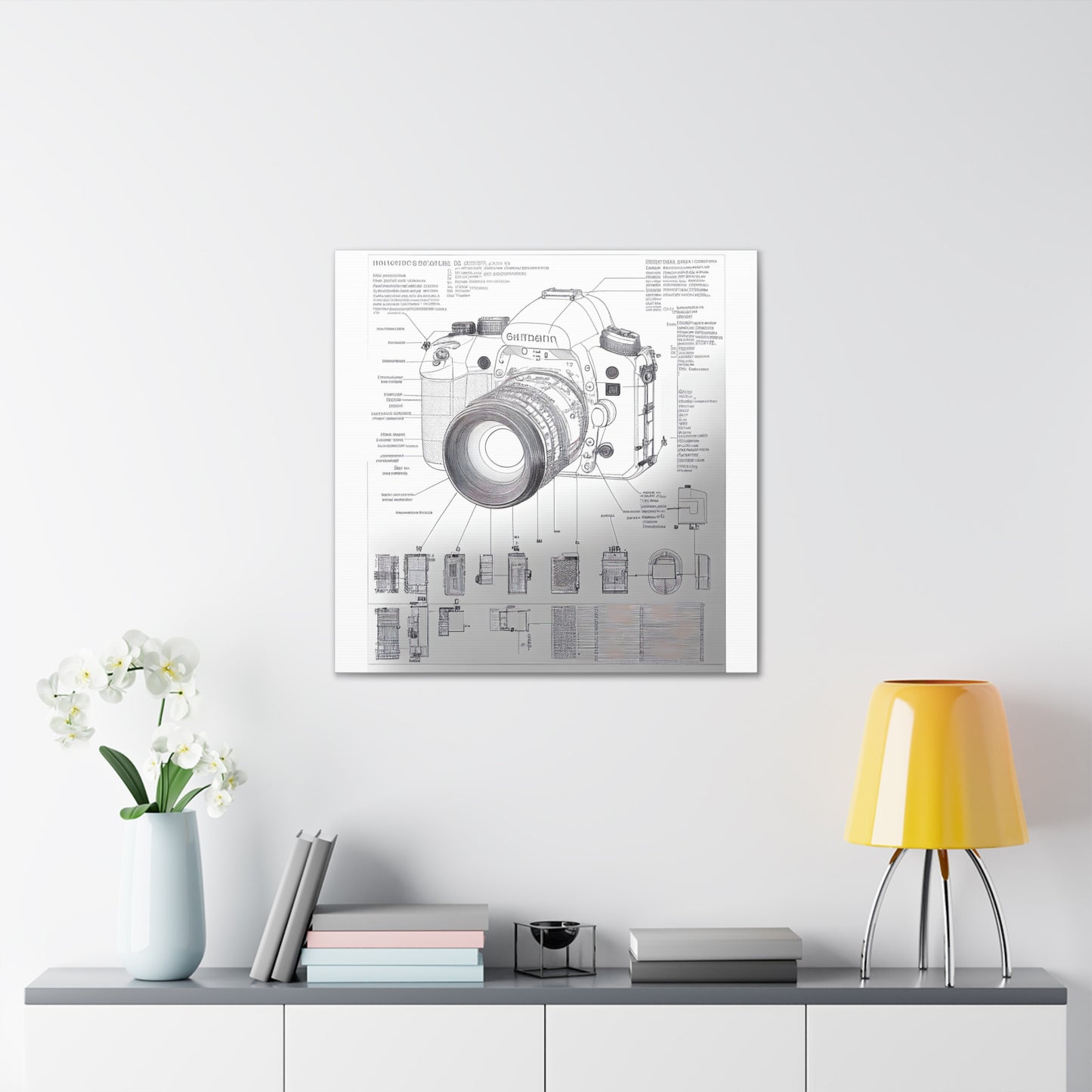 fə-ˈtä-grə-fər | Camera Aperture Technical Schematics | Canvas Gallery Wraps | AI Design Concepts | Version 8