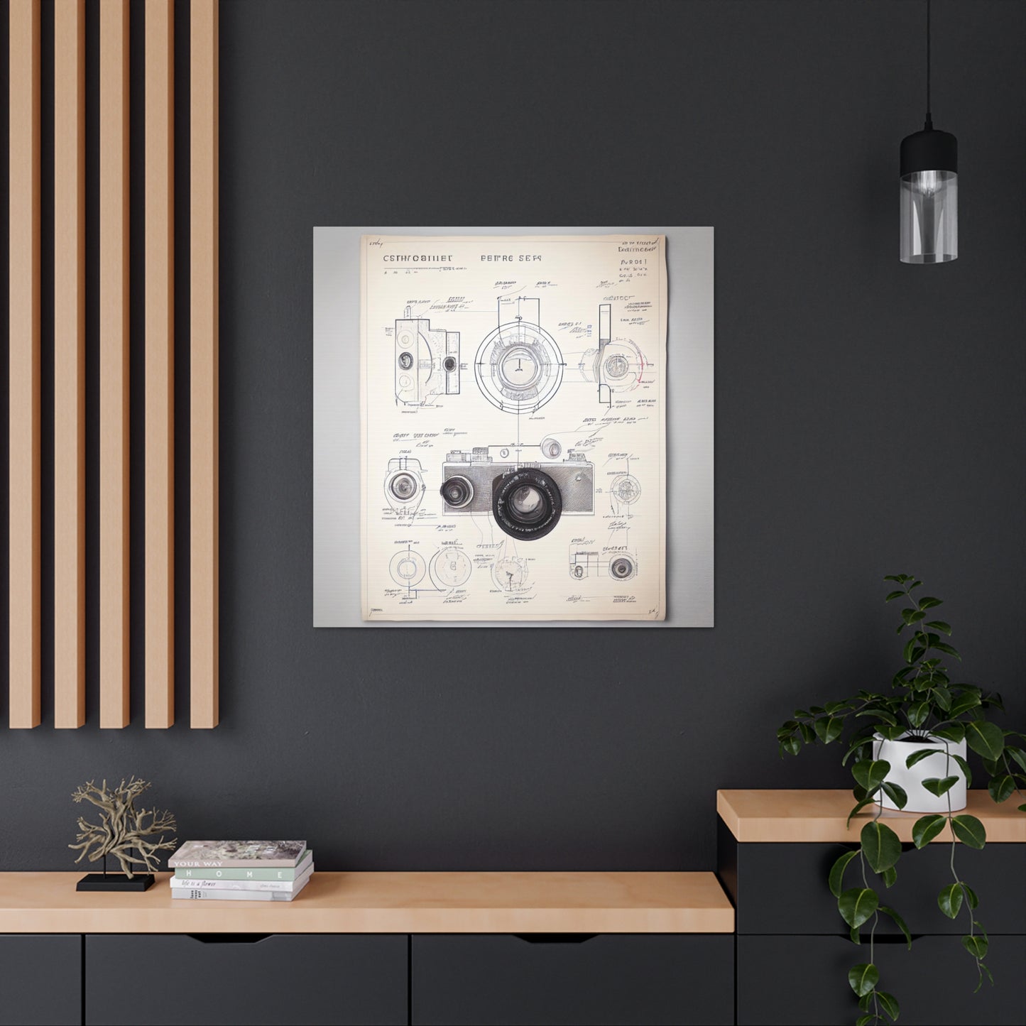 fə-ˈtä-grə-fər | Camera Aperture Technical Schematics | Canvas Gallery Wraps | AI Design Concepts | Version 3