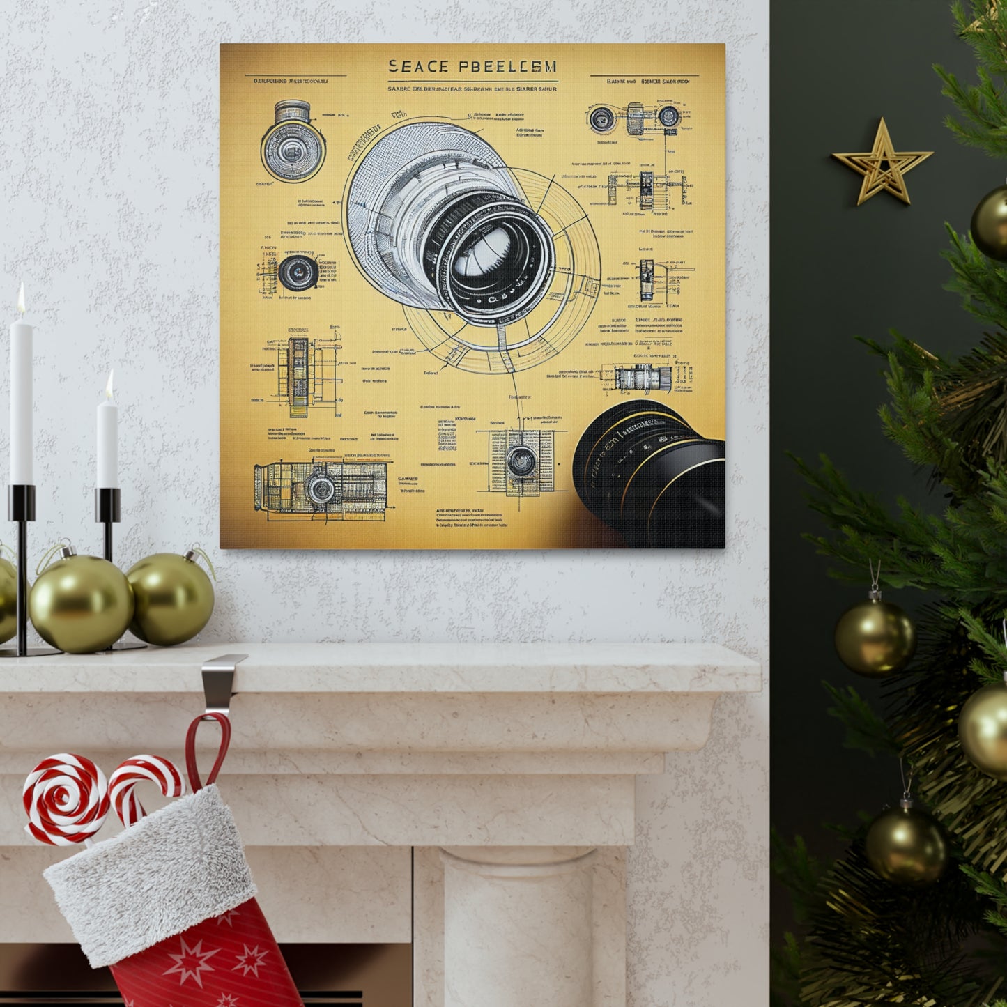 fə-ˈtä-grə-fər | Camera Aperture Technical Schematics | Canvas Gallery Wraps | AI Design Concepts | Version 2