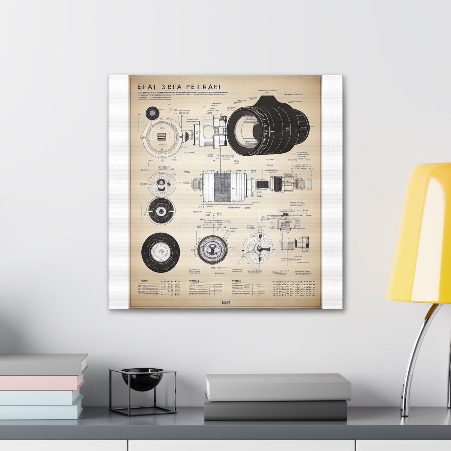 fə-ˈtä-grə-fər | Camera Aperture Technical Schematics | Canvas Gallery Wraps | AI Design Concepts | Version 4