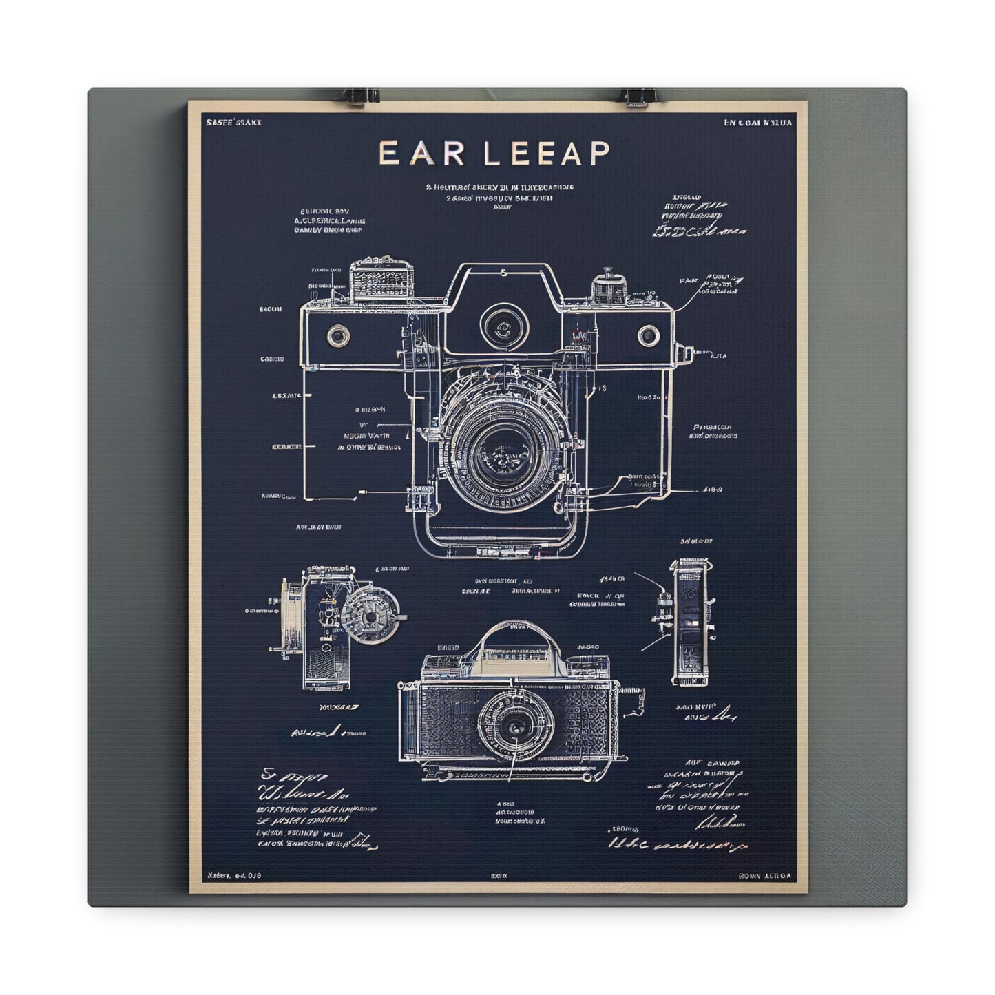 fə-ˈtä-grə-fər | Camera Aperture Technical Schematics | Canvas Gallery Wraps | AI Design Concepts | Version 7