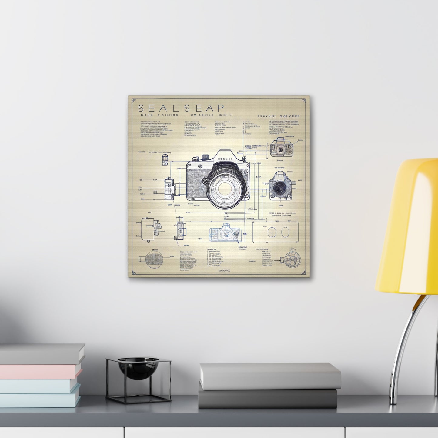 fə-ˈtä-grə-fər | Camera Aperture Technical Schematics | Canvas Gallery Wraps | AI Design Concepts | Version 6