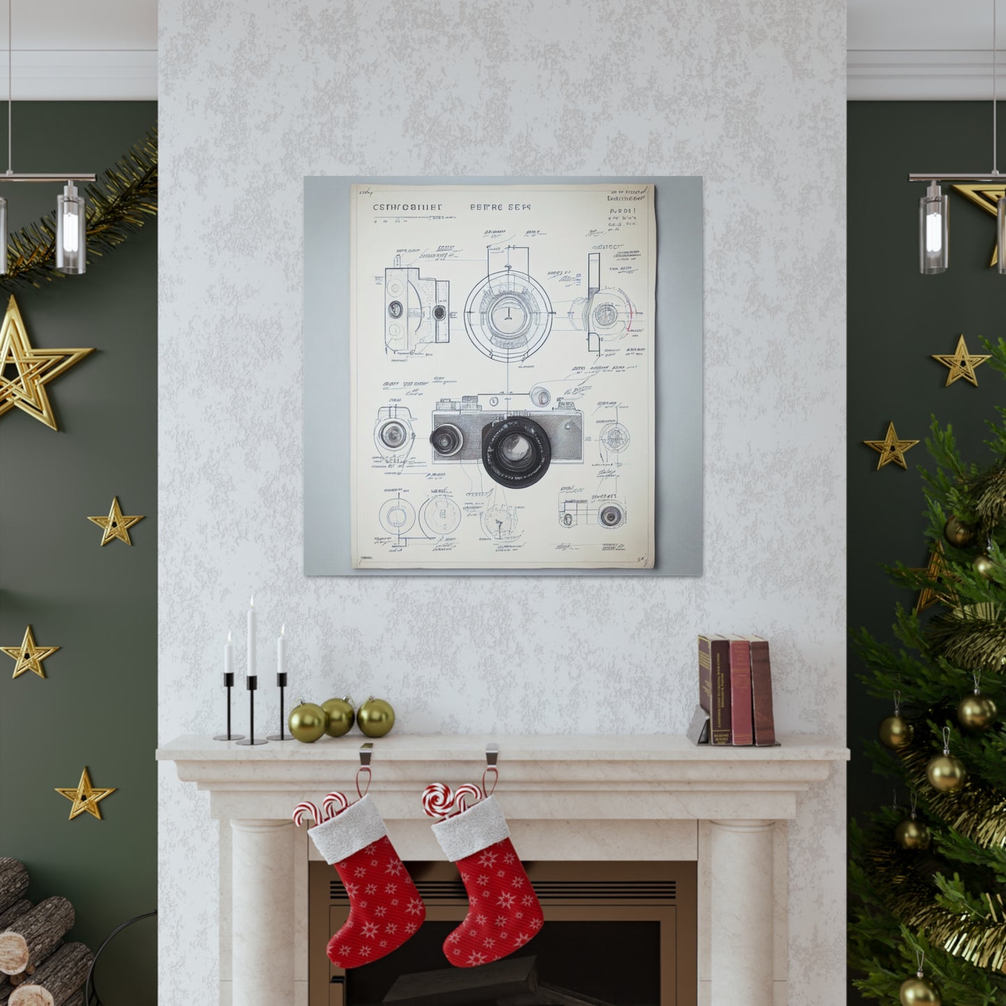 fə-ˈtä-grə-fər | Camera Aperture Technical Schematics | Canvas Gallery Wraps | AI Design Concepts | Version 3