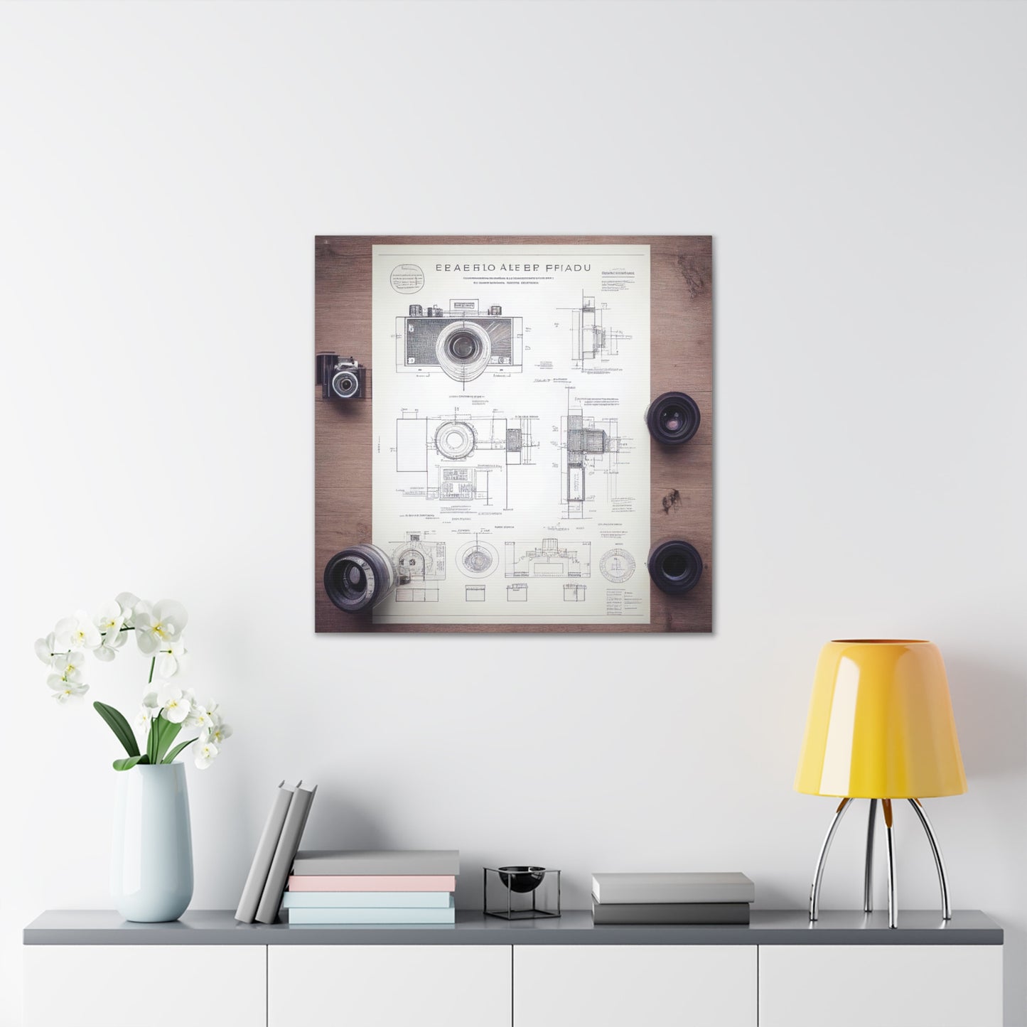 fə-ˈtä-grə-fər | Camera Aperture Technical Schematics | Canvas Gallery Wraps | AI Design Concepts | Version 14