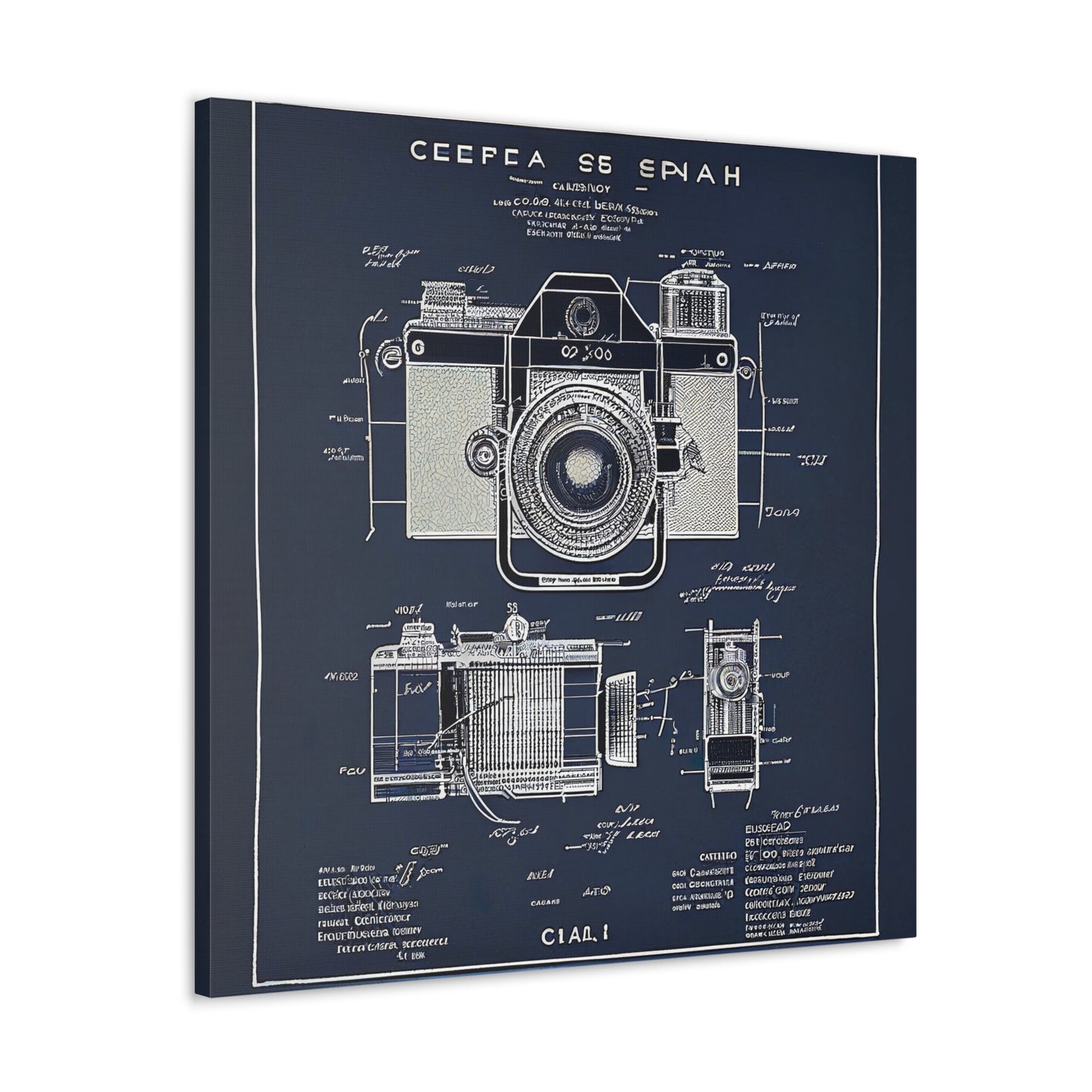 fə-ˈtä-grə-fər | Camera Aperture Technical Schematics | Canvas Gallery Wraps | AI Design Concepts | Version 10