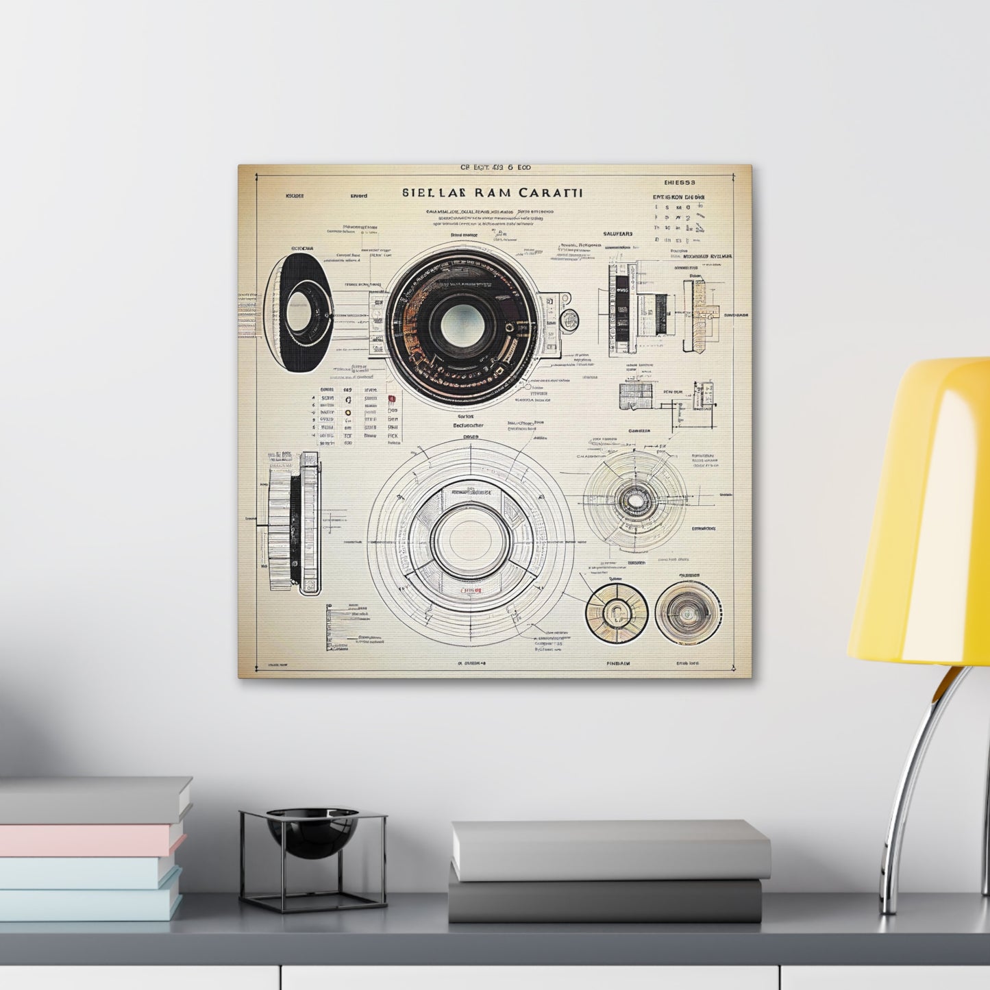 fə-ˈtä-grə-fər | Camera Aperture Technical Schematics | Canvas Gallery Wraps | AI Design Concepts | Version 13