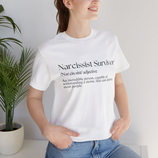 "Narcissist Survivor" Definition | #NPD | Graphic Apparel | Unisex Jersey Short Sleeve T-shirt
