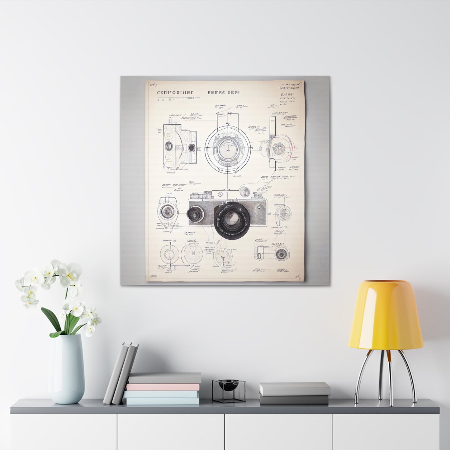 fə-ˈtä-grə-fər | Camera Aperture Technical Schematics | Canvas Gallery Wraps | AI Design Concepts | Version 3