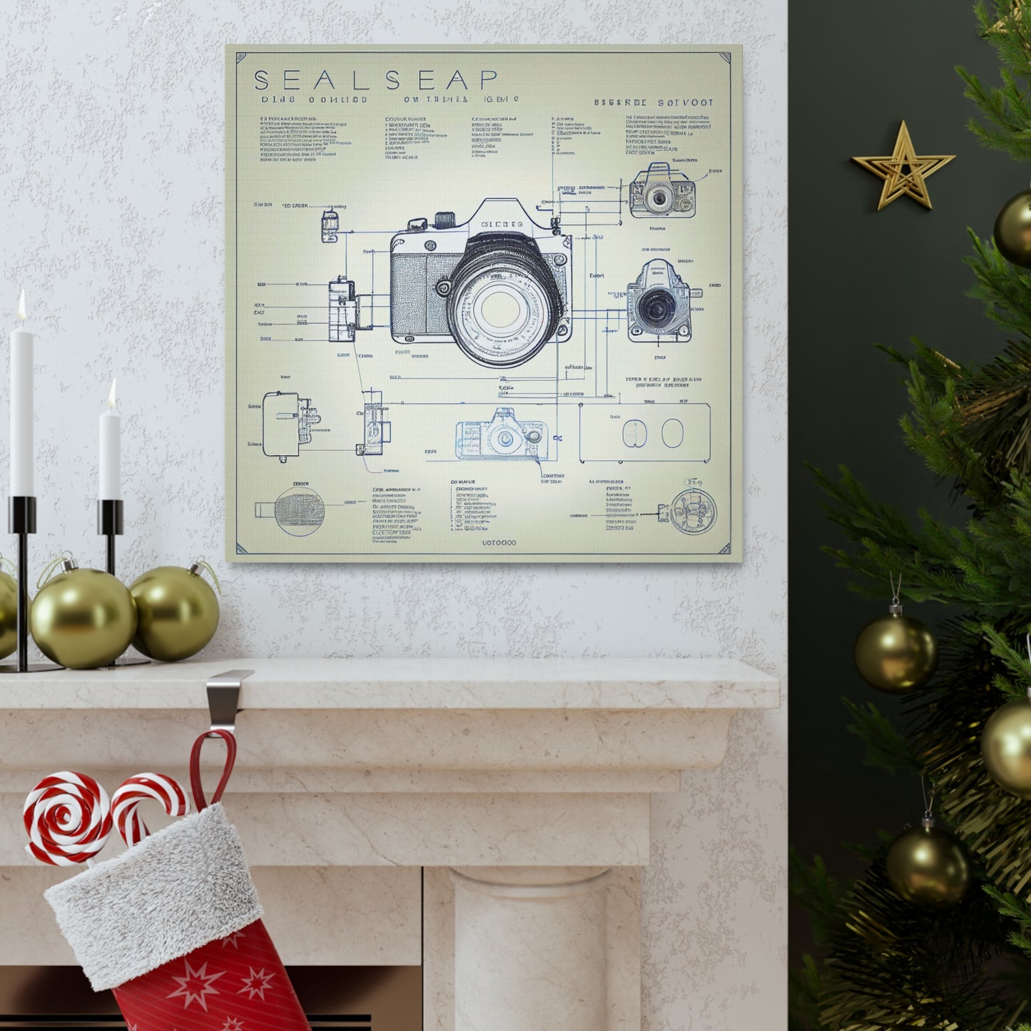 fə-ˈtä-grə-fər | Camera Aperture Technical Schematics | Canvas Gallery Wraps | AI Design Concepts | Version 6
