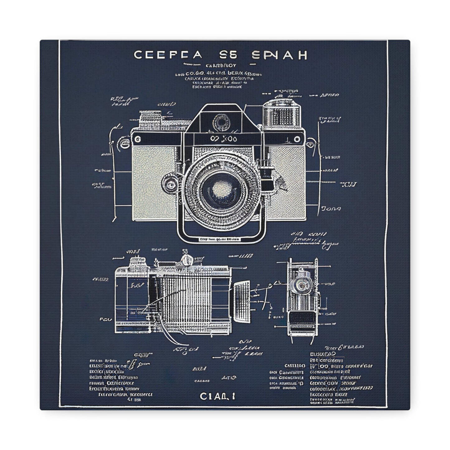fə-ˈtä-grə-fər | Camera Aperture Technical Schematics | Canvas Gallery Wraps | AI Design Concepts | Version 10